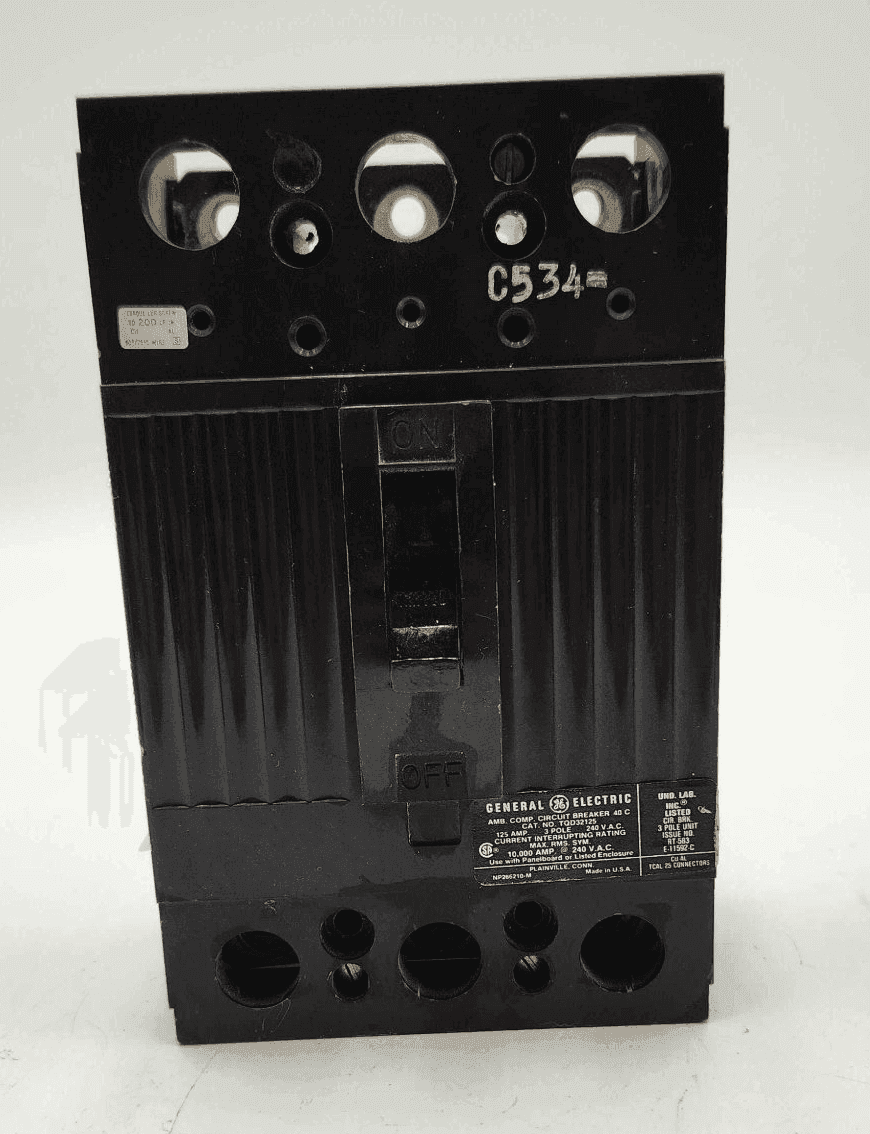 GE TQD32125 Circuit Breaker 125A 240V 3 Pole