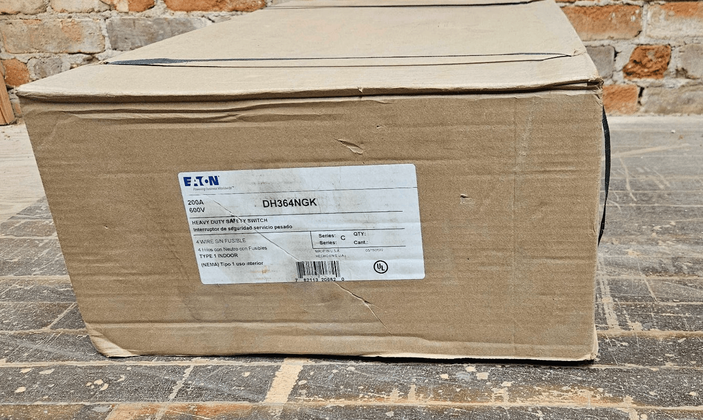 Eaton DH364NGK Safety Switch 200A 3P 600V 4W NEMA 1 NEW IN BOX