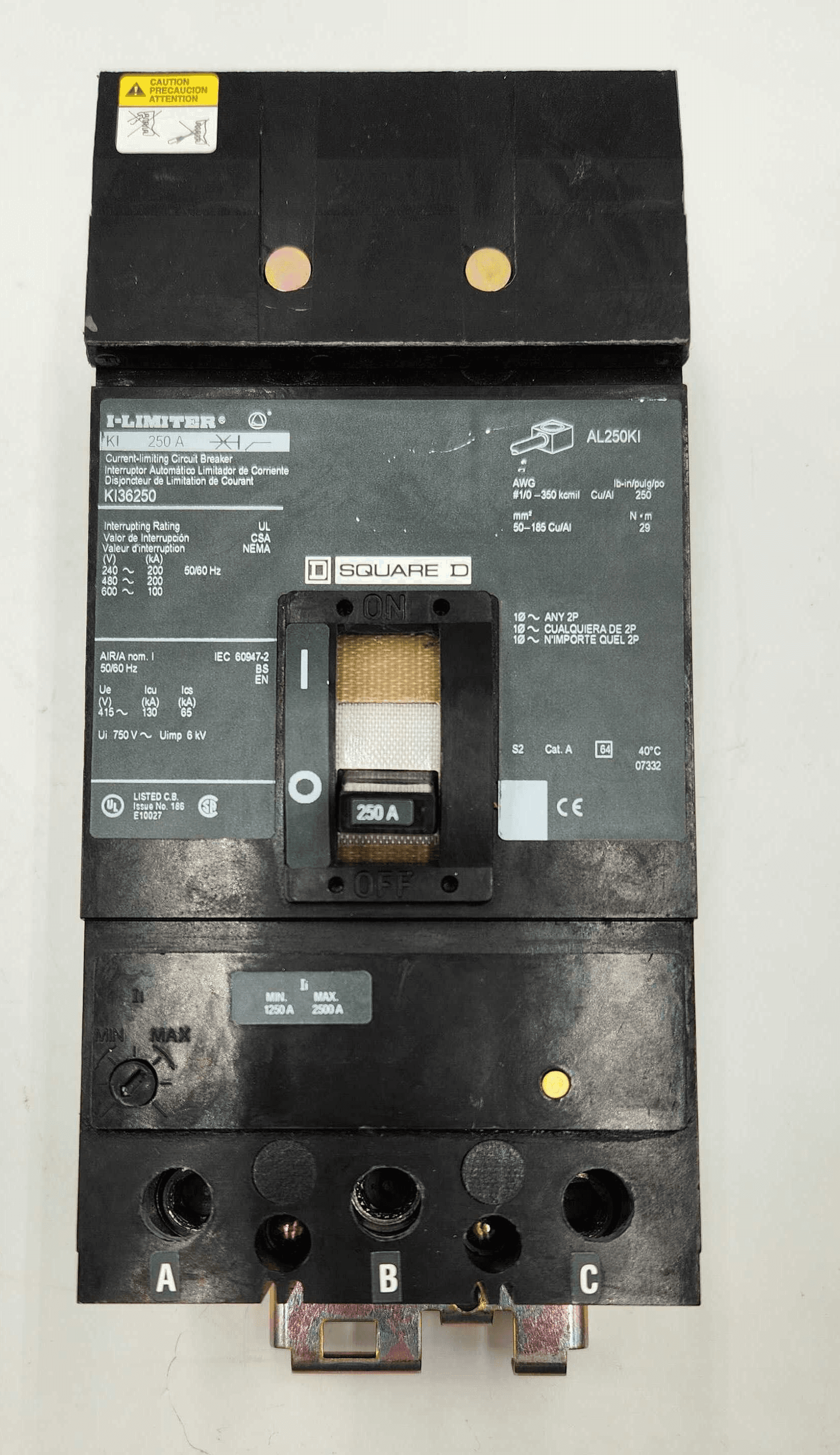 Square D KI36250 Circuit Breaker 250A 600V 3P I-Line – image 1