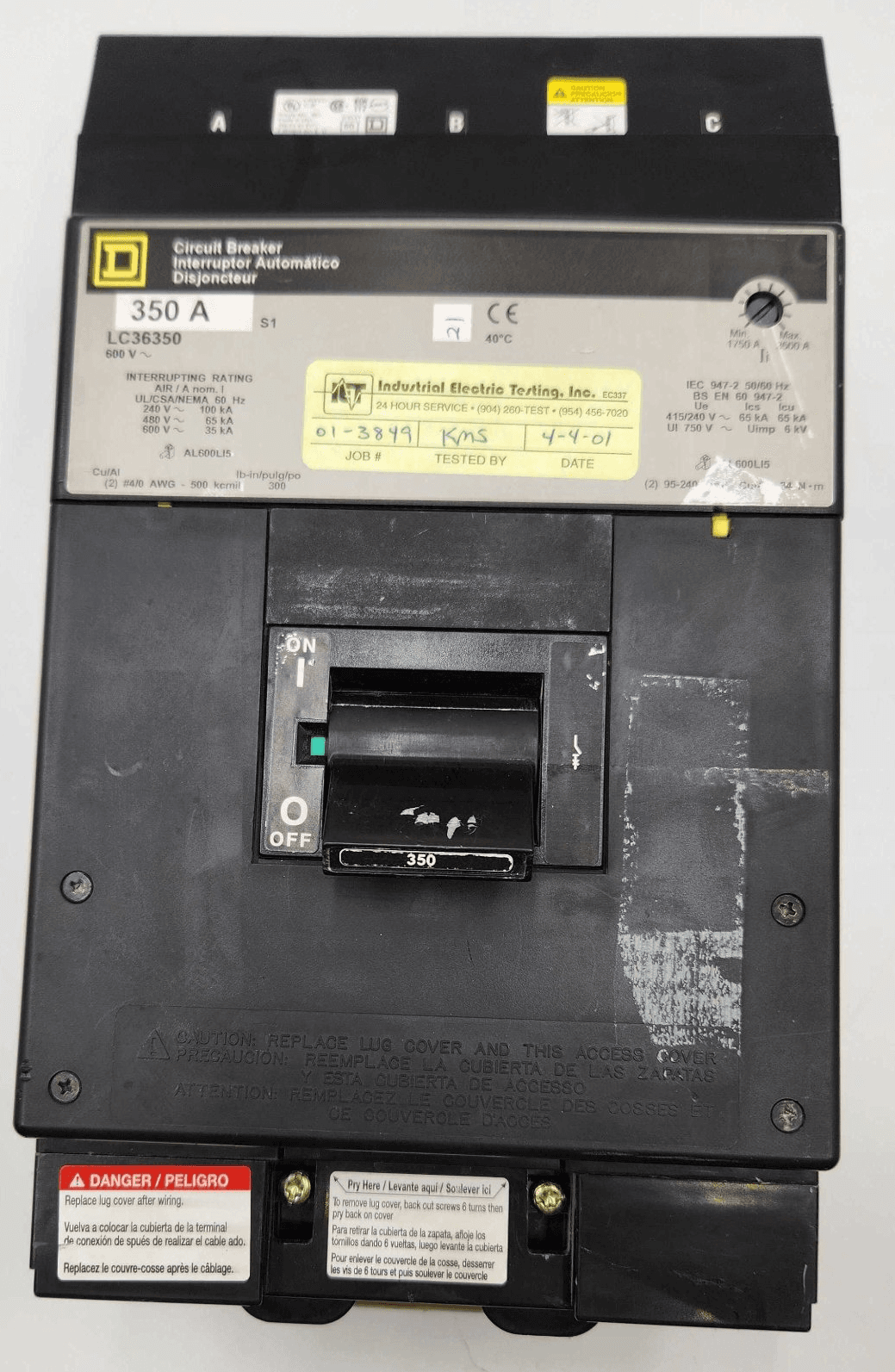 Square D LC36350 Circuit Breaker 350A 600V 3P – image 1