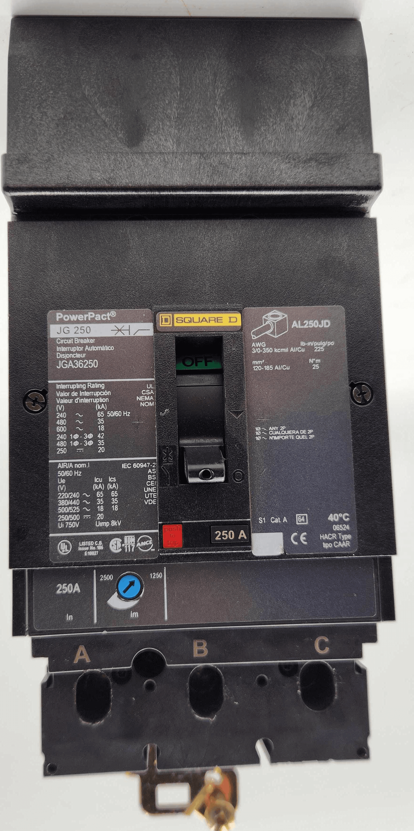 Square D JGA36250 Circuit Breaker 250A 600V 3P – image 1