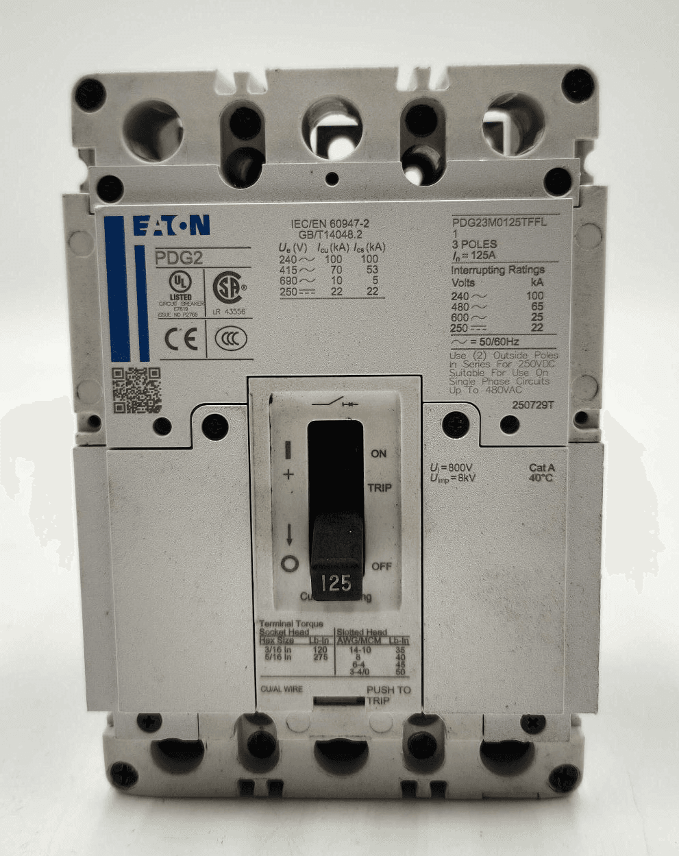 Eaton PDG23M0125TFFL Circuit Breaker — image 1 of 7