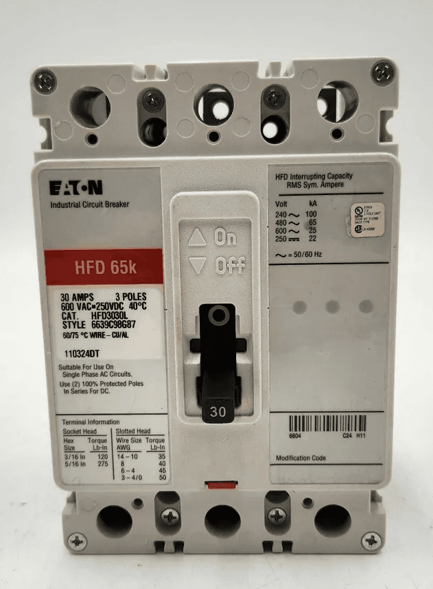 Eaton HFD3030L Circuit Breaker — image 1 of 7