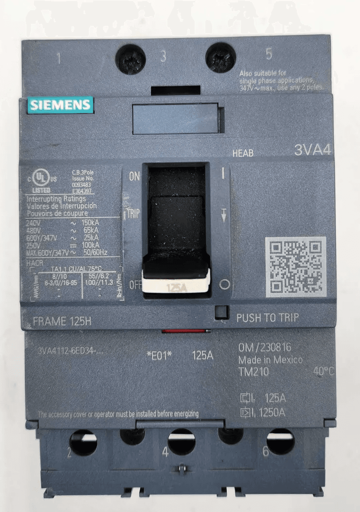 Siemens 3VA4112-6ED34-0AA0 Circuit Breaker — image 1 of 8