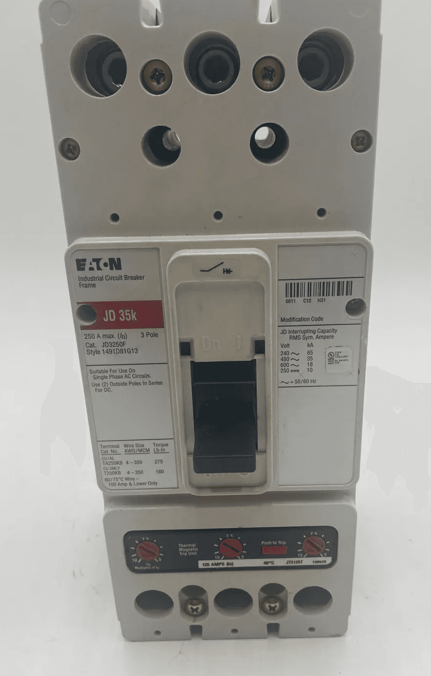 Eaton JD3125 Circuit Breaker — image 1 of 8
