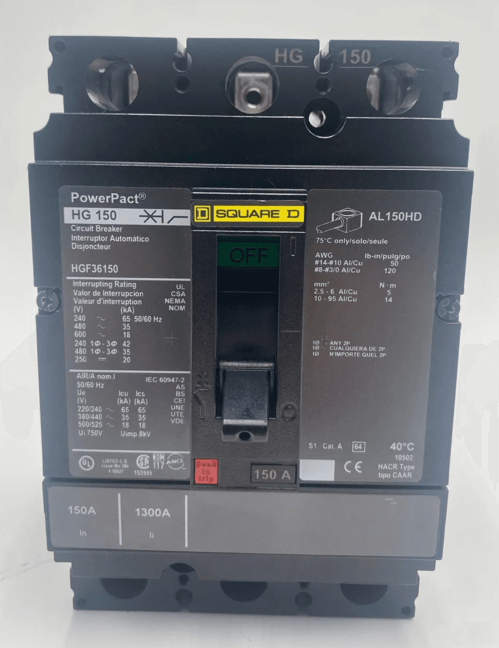 Square D HGF36150 Circuit Breaker — image 1 of 7