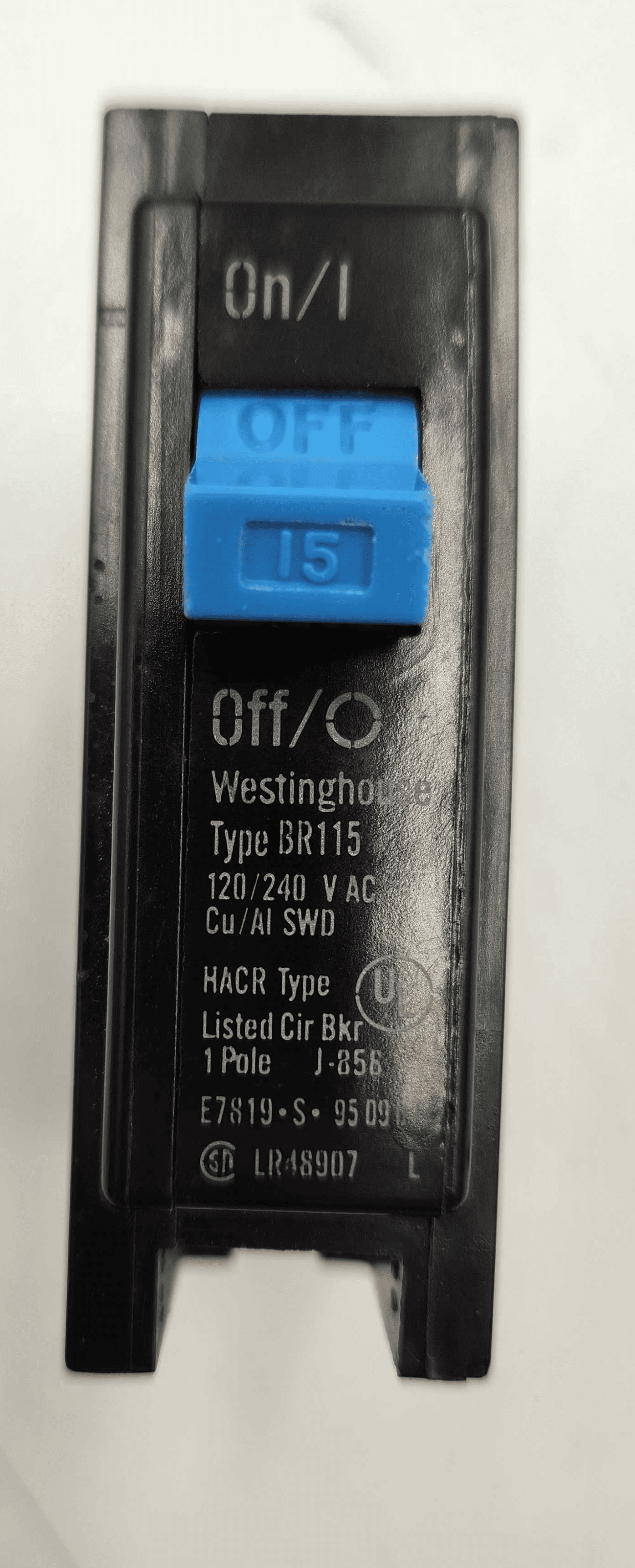 Westinghouse/Eaton BR115 Circuit Breaker 15A 240V 1 Pole
