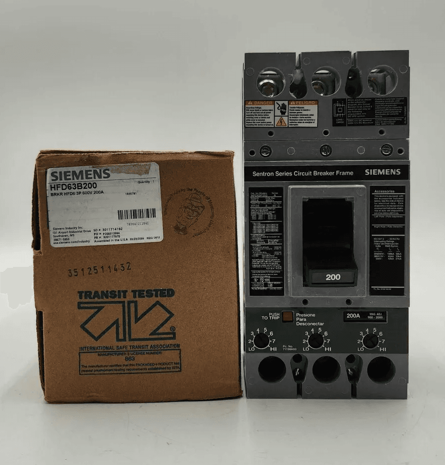 Siemens HFD63B200 Circuit Breaker 200A 600V 3 Pole