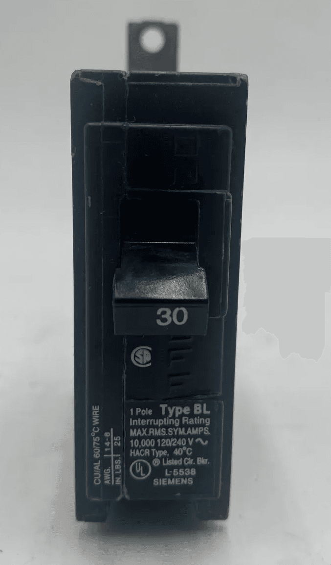 Siemens B130 Circuit Breaker 30A 240V 1 Pole
