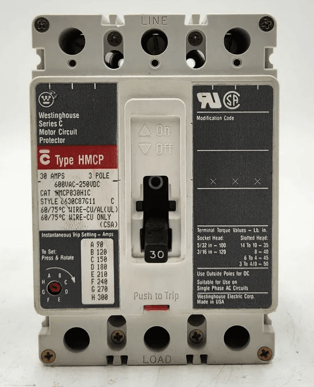 Westinghouse HMCP030H1C Circuit Breaker — image 1 of 7