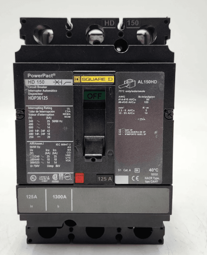 Square D HDP36125 Circuit Breaker 125A 600V 3P
