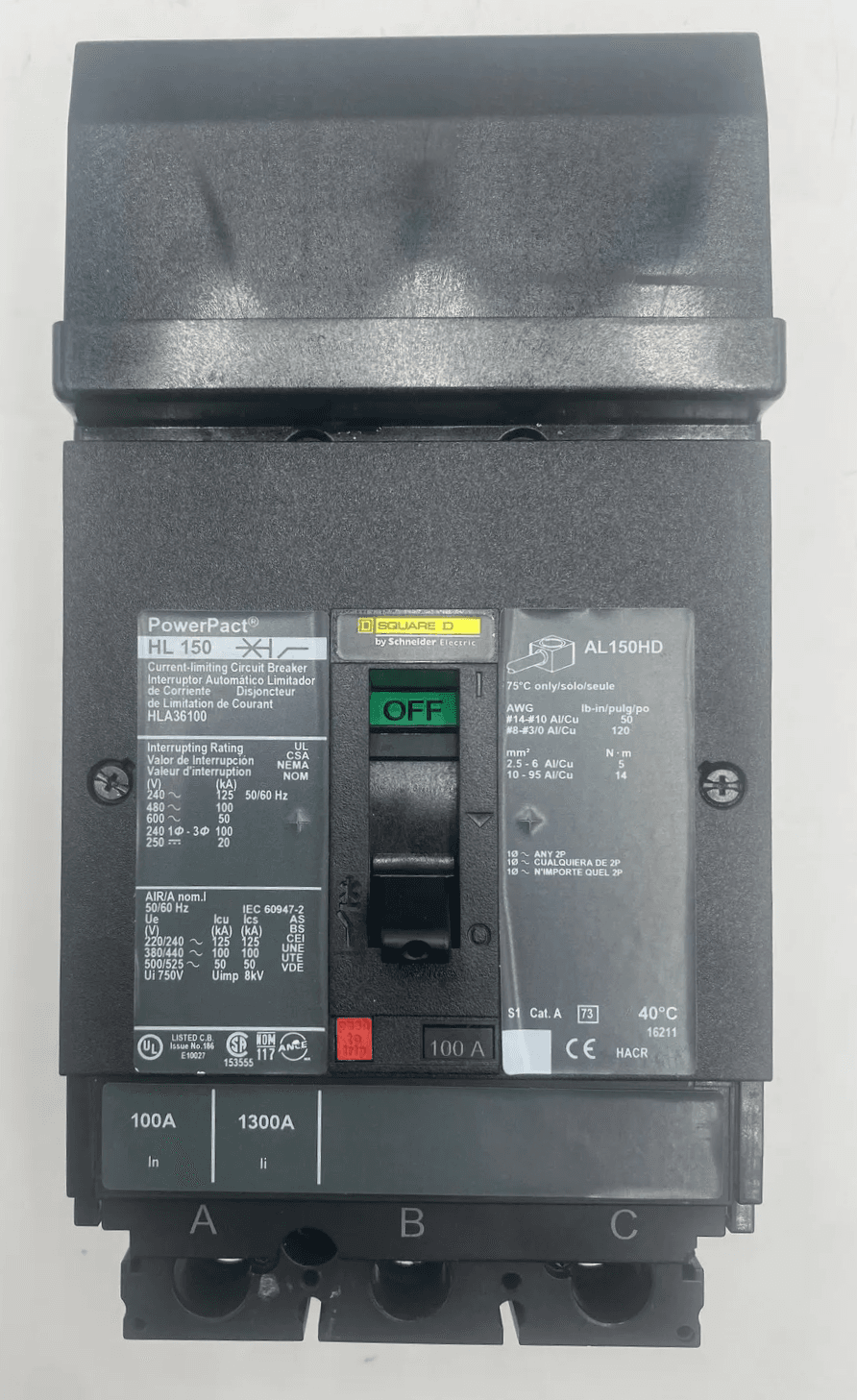 Square D HLA36100 Circuit Breaker — image 1 of 7
