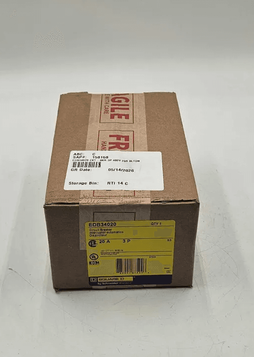 Square D EDB34020 Circuit Breaker 20A 3P 480Y/277V 3PH EDB 20 Amp NEW