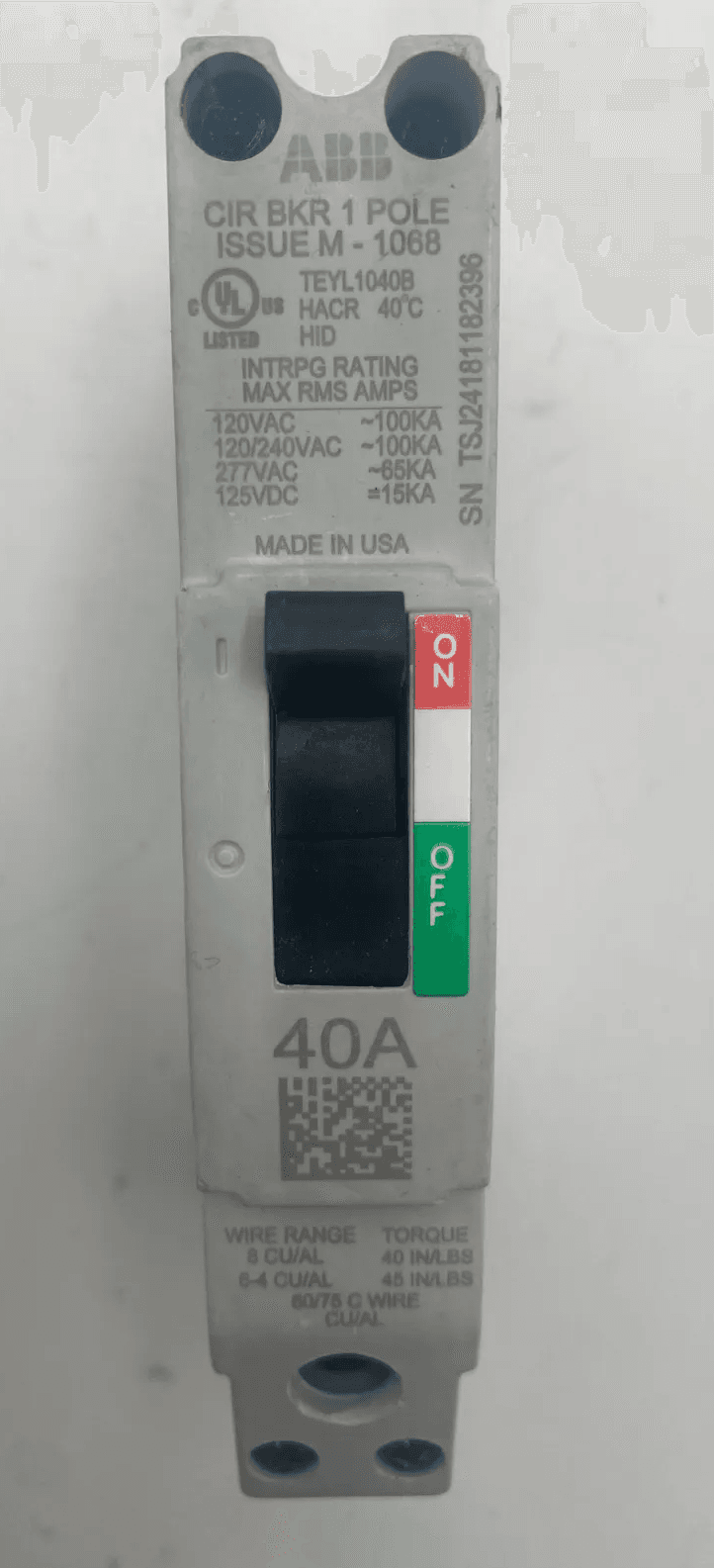 ABB TEYL1040B Circuit Breaker — image 1 of 6
