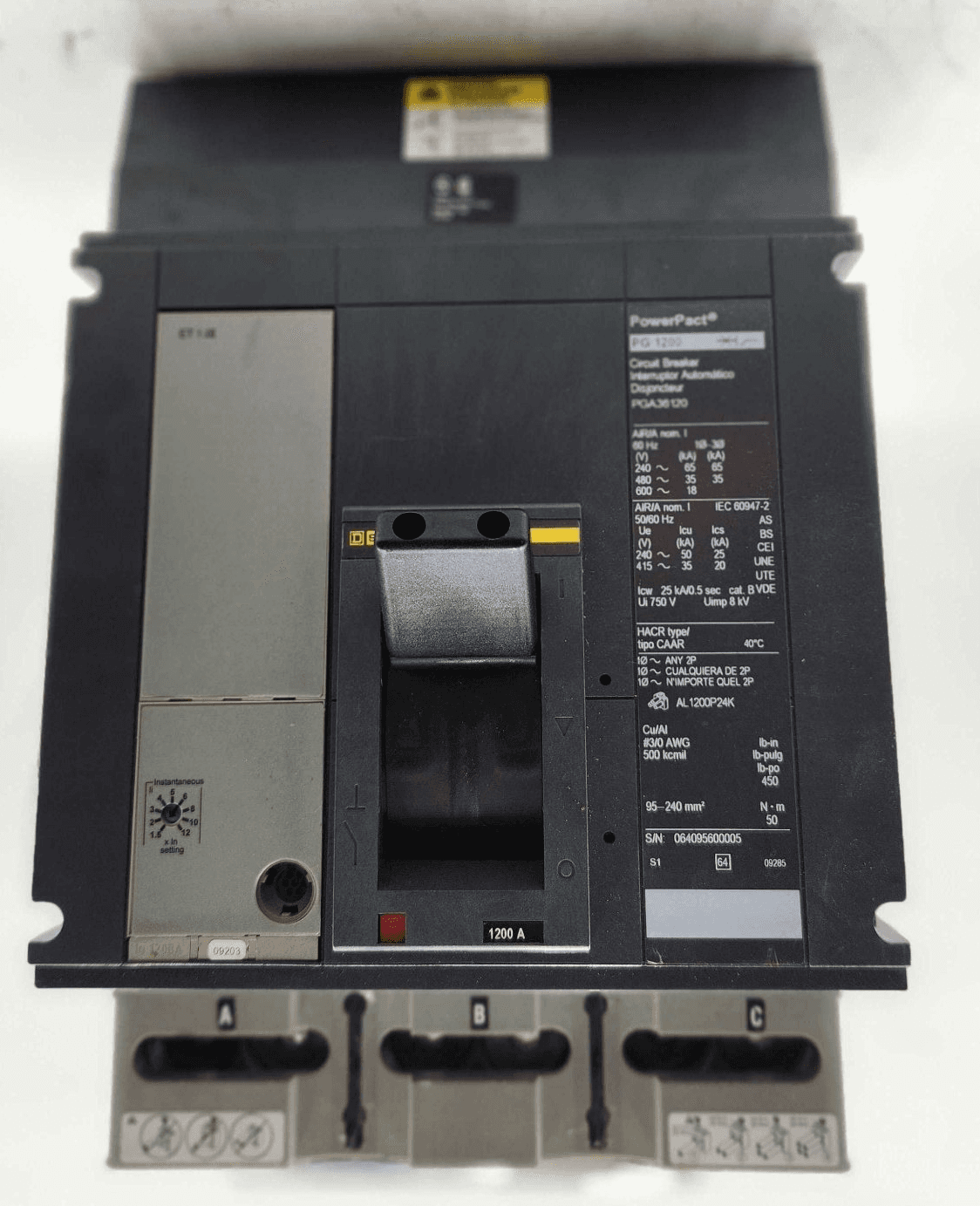 Square D PGA36120 Circuit Breaker 1200A 600V 3P