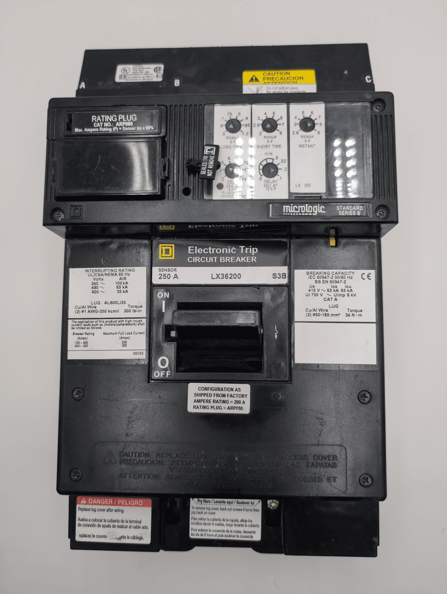 Square D LX36200 Circuit Breaker 250A 600V 3P I-Line – image 1