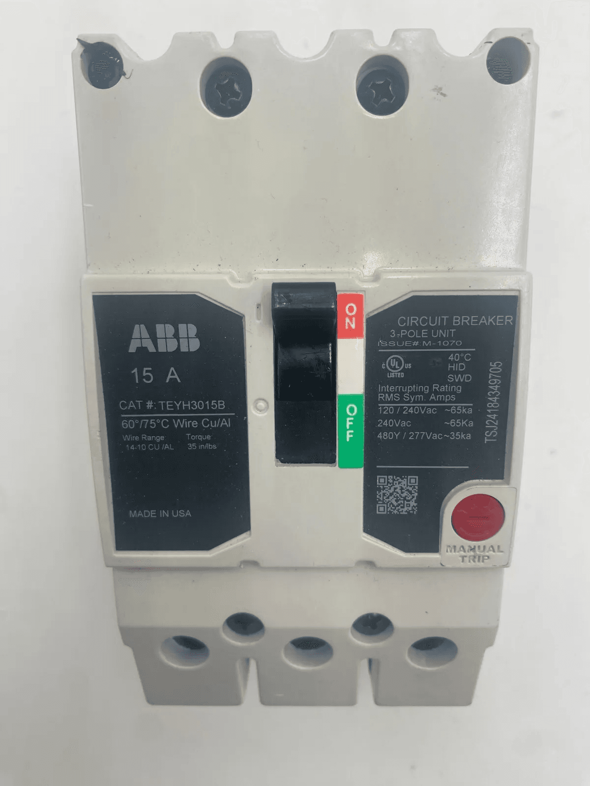 ABB TEYH3015B Circuit Breaker — image 1 of 7