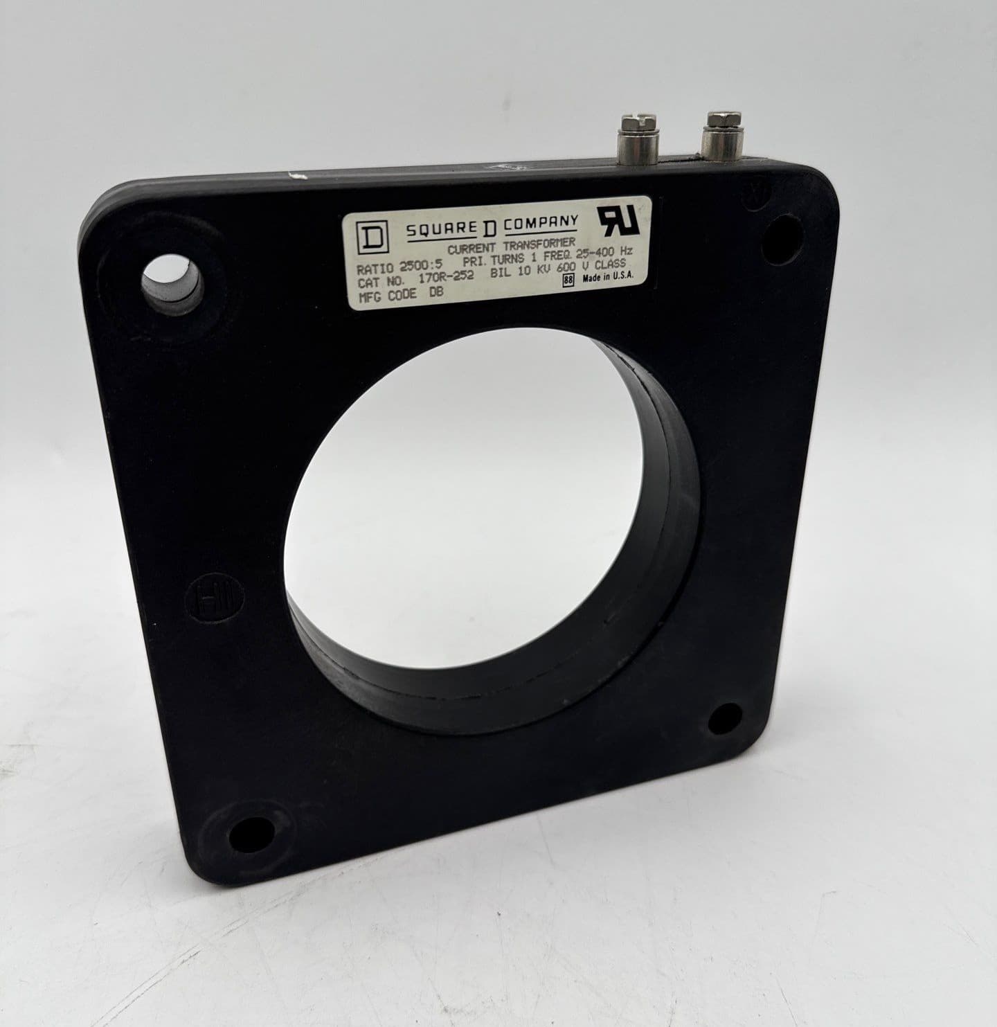 Square D 170R-252 Current Transformer Ratio 2500:5A 600V 25-400Hz 10KV BIL – image 1