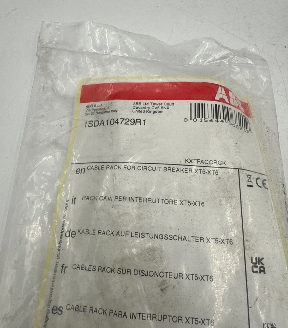 ABB 1SDA104729R1 Sace Tmax XT Cable Rack for XT5-XT6 Circuit Breaker – image 1