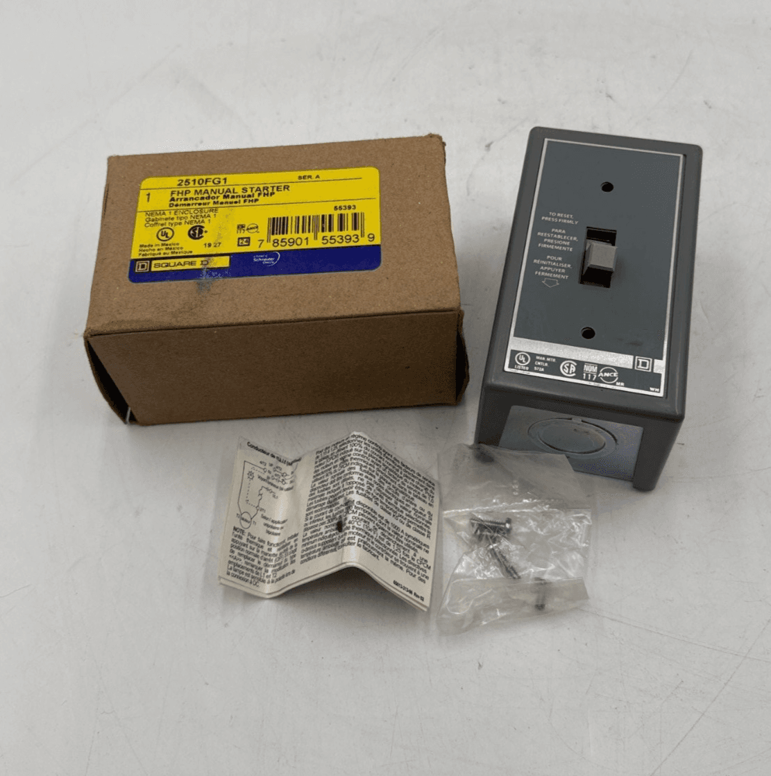 Square D 2510FG1 FHP Manual Motor Starter Switch Control NEMA Type 1 Indoor – image 1