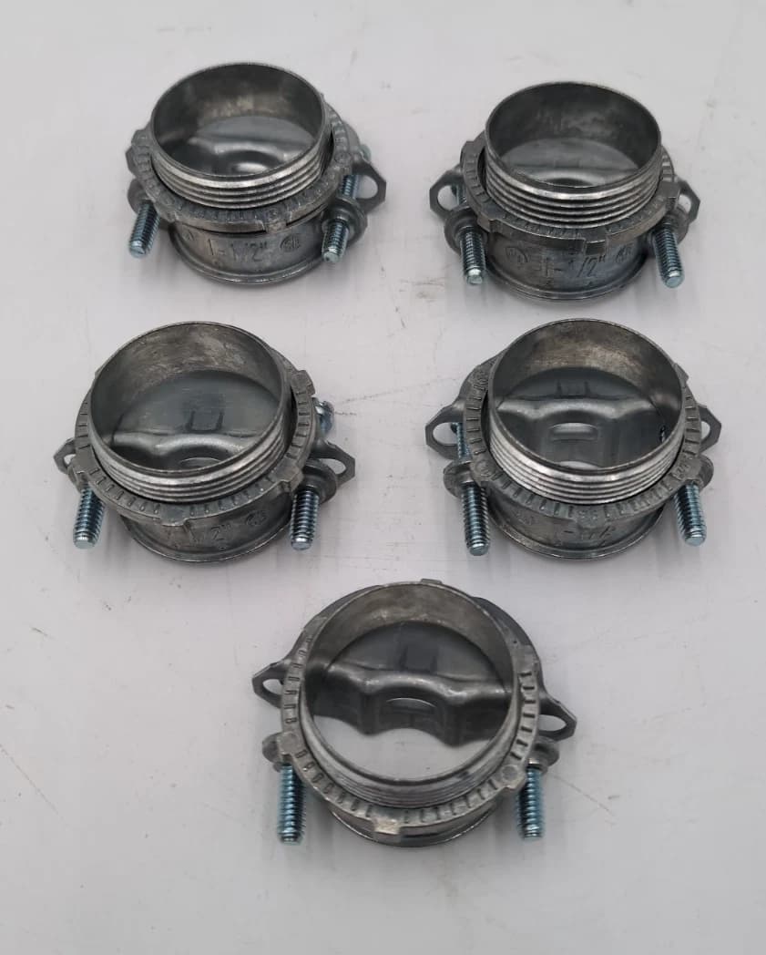 5PC Box Eaton 2670 1-1/2" Romex Connector NMC Clamp Type Zinc Die Cast 1.5in – image 1
