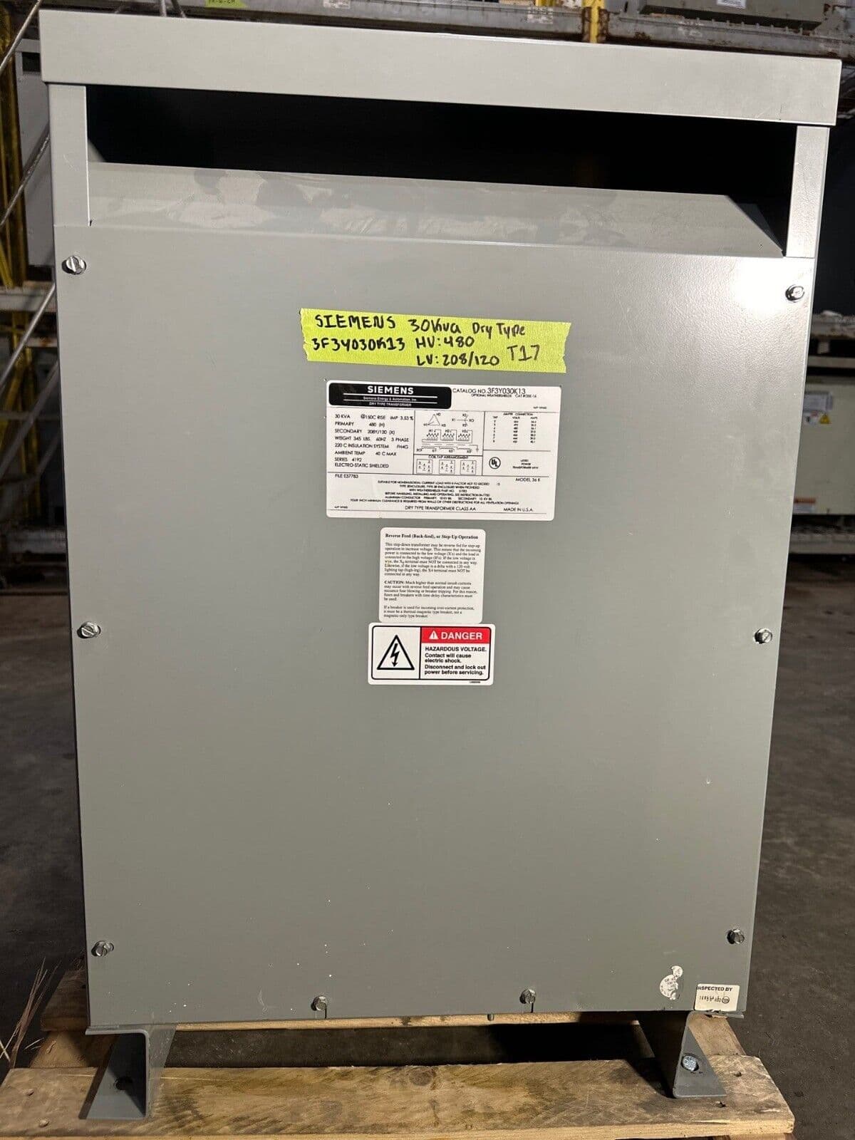 Siemens 3F3Y030K13 Dry Type Transformers — image 1 of 6