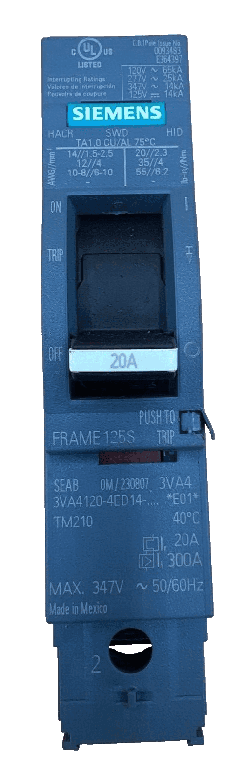 Siemens 3VA4120-4ED14-0AA0 Circuit Breaker — image 1 of 6