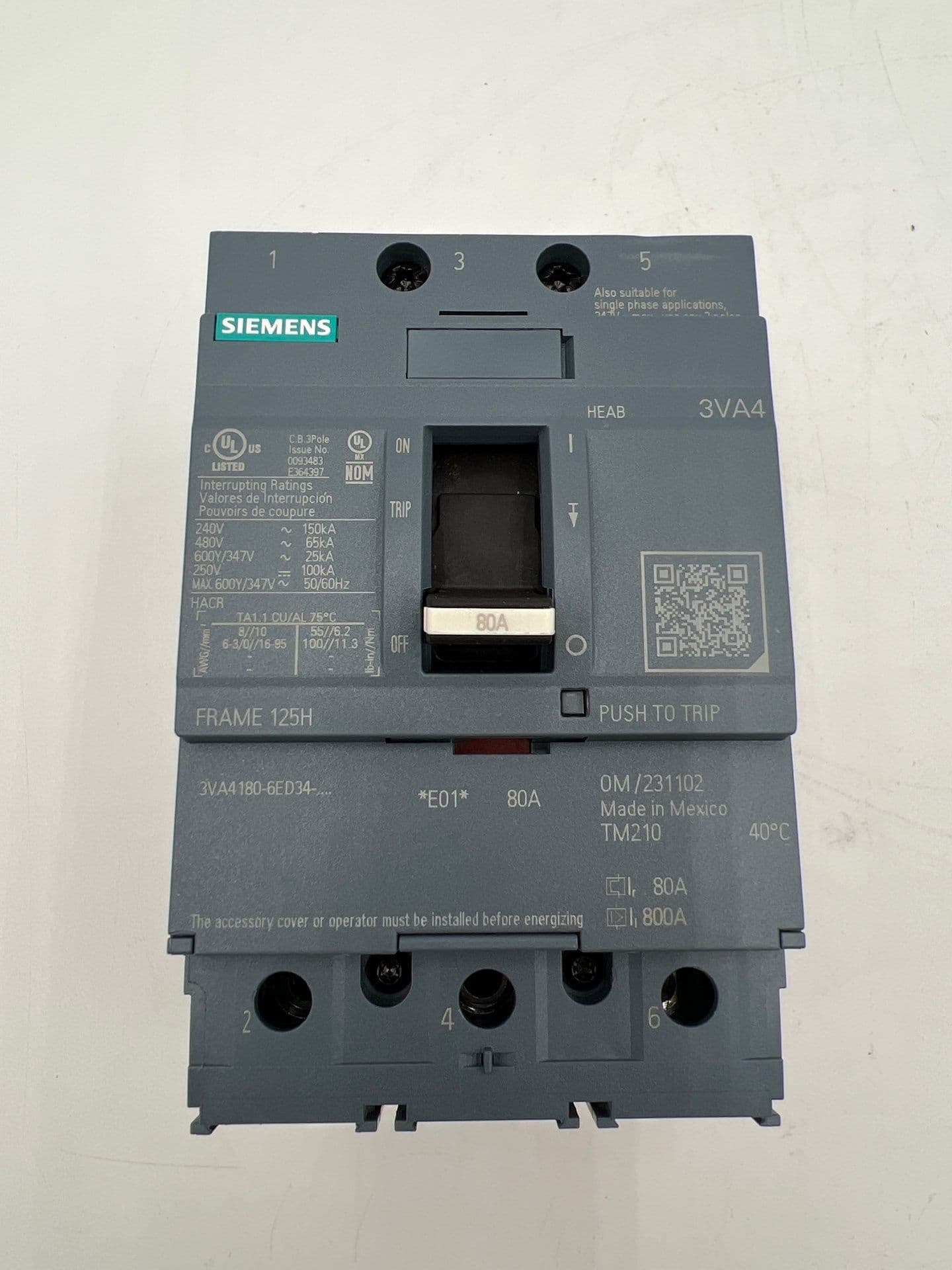 Siemens 3VA4180-6ED34-0AA0 – image 1