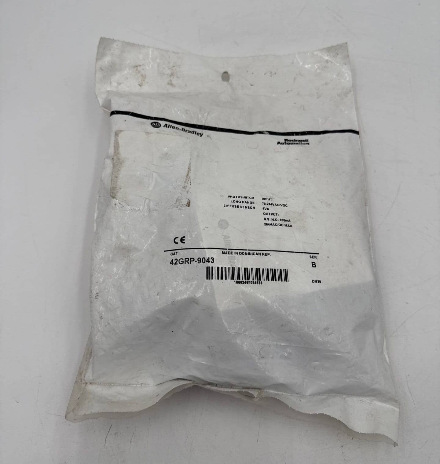 Allen Bradley 42GRP-9043 Ser B Photoswitch Proximity Sensor 70-264VAC/VDC 4VA
