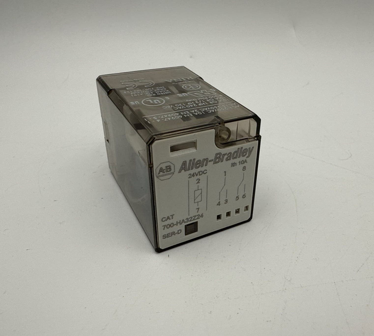 Allen Bradley 700-HA32Z24 Plug-In Relay Ser. D 10A 24VDC 8 Pin 2C/O DPDT – image 1