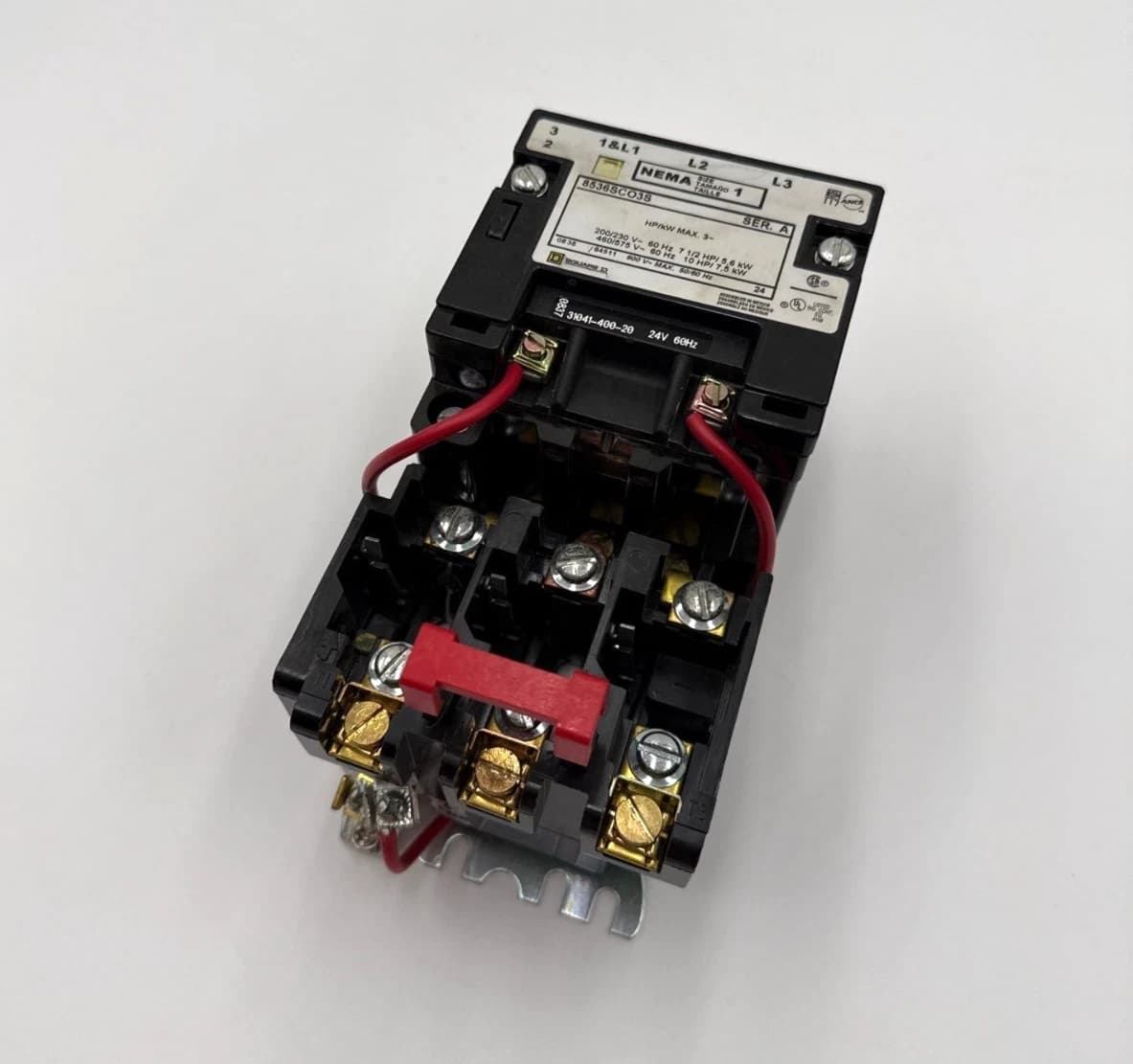 Square D 8536SCO3S Starter Size 1 30A 3P 600V 10HP Coil 24VDC 8536SCO3SV01 – image 1