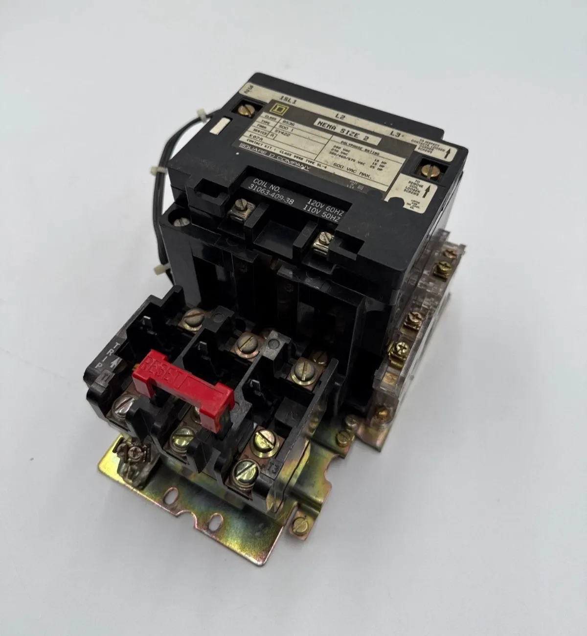 Square D 8536SD01 Starter NEMA Size 2 3P 600V 3PH 25HP Coil 110/120V 8536SDO1