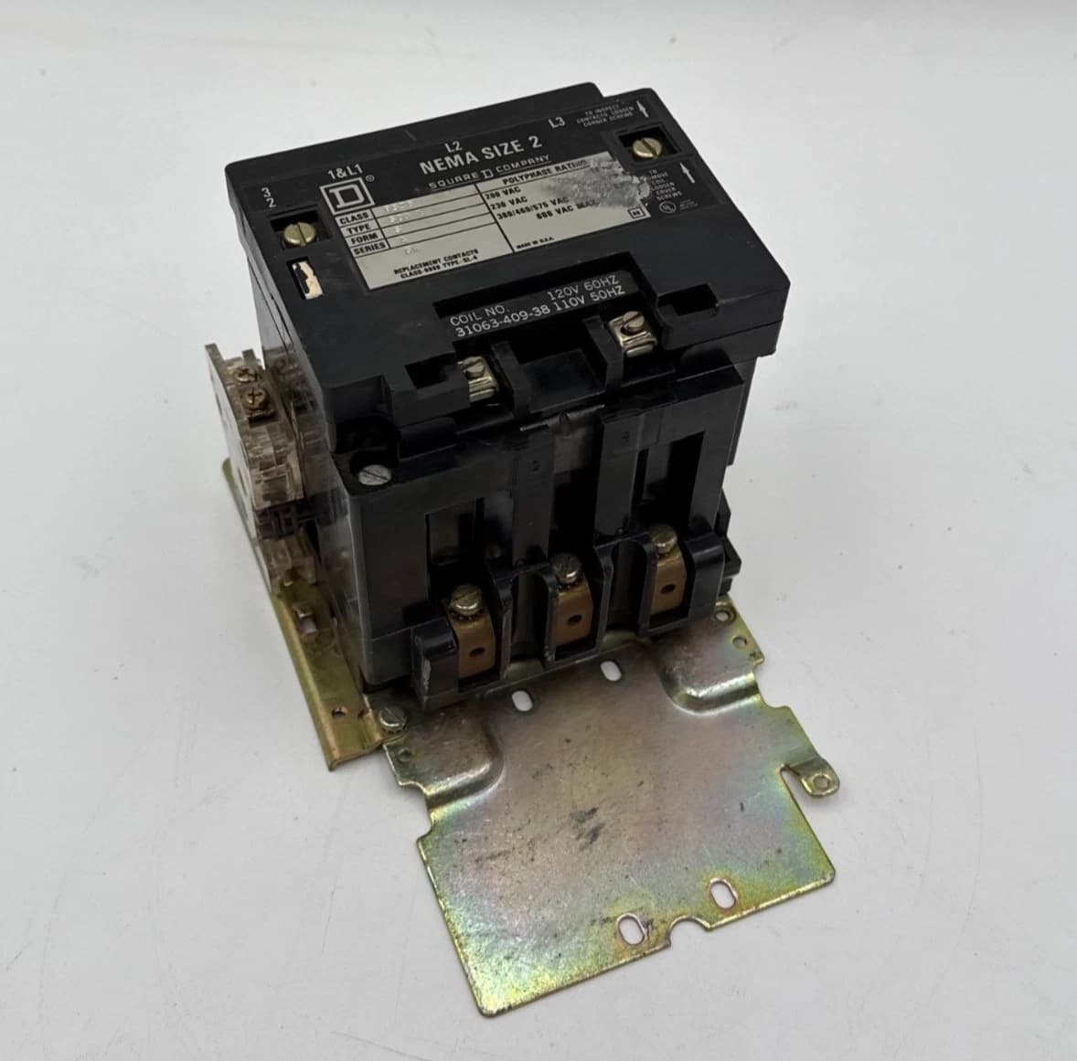 Square D 8536SD01 NEMA Size 2 Contactor Coil 110/120V 3P 600V 3PH 25HP 8536-SDO1 – image 1
