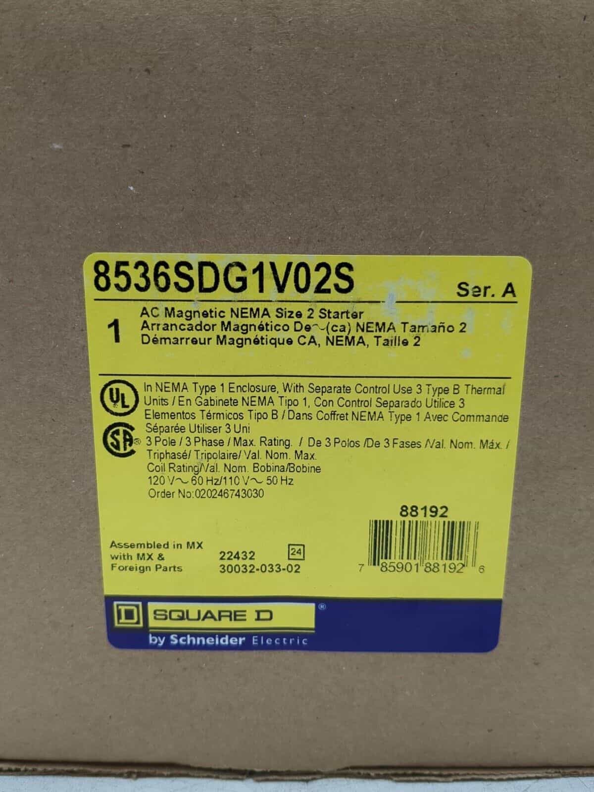Square D 8536SDG1V02S Starter — image 1 of 9