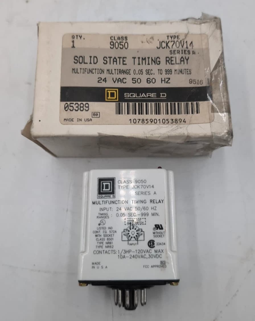 Square D 9050JCK70V14 Solid State Timing Relay 0.05-999 Minutes NEW – image 1