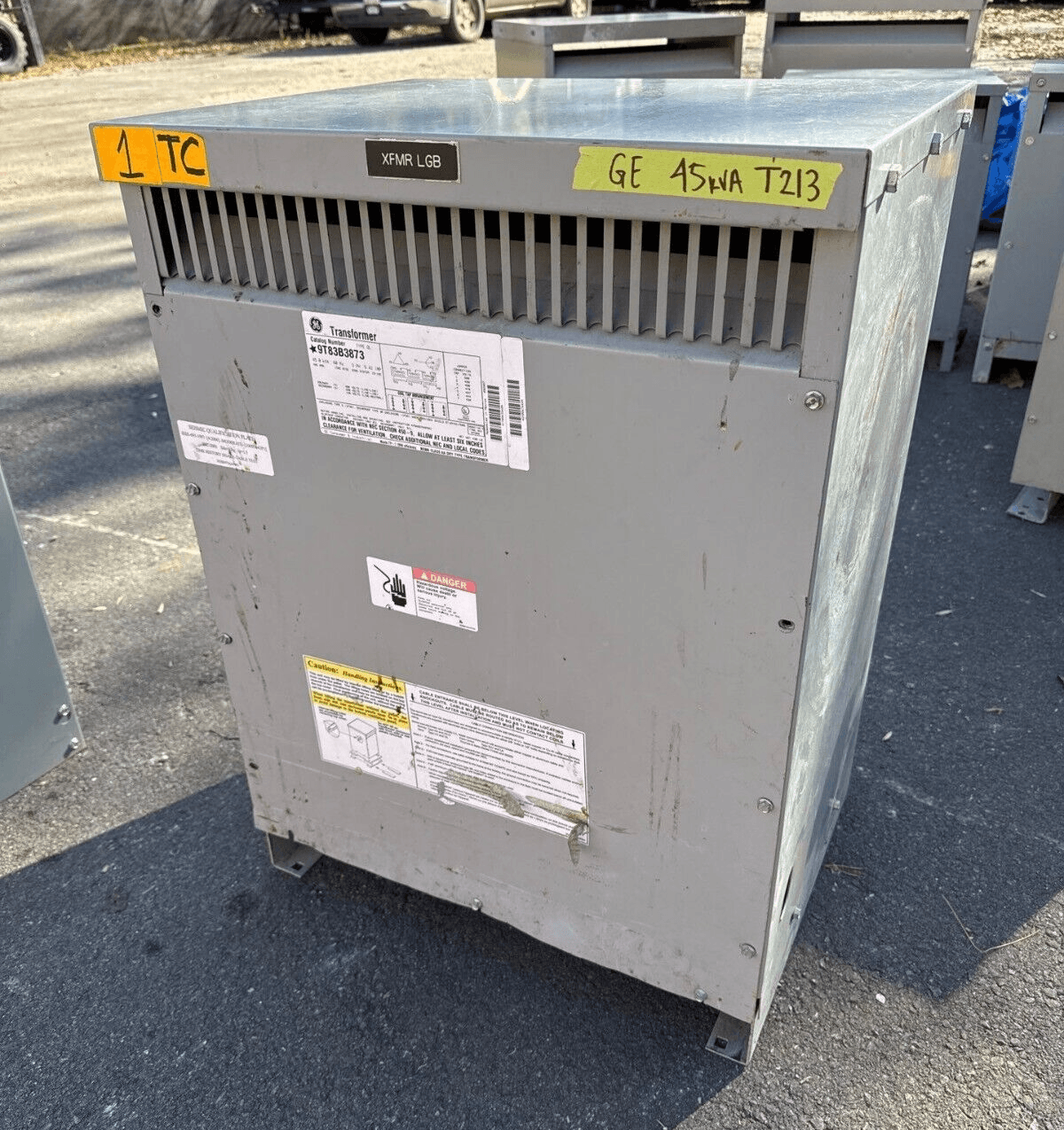 45KVA GE 9T83B3873 Transformer Pri 480V Sec 208/120V 3PH Type 2 Encl – image 1