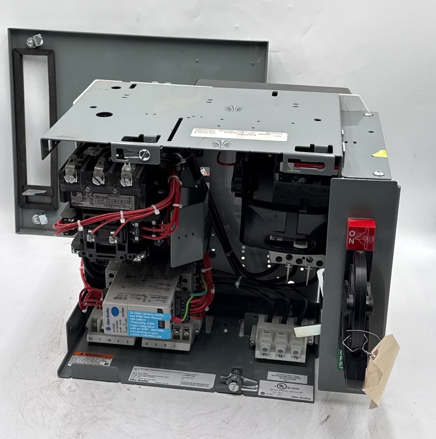 Allen Bradley 2100 12" 50A MCC Combo Bucket NEMA Size 1 Starter 500F-BOD930 20HP 140MG-G8P-C50 – image 1