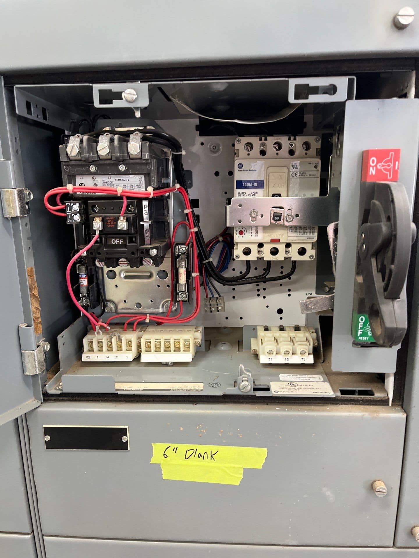 Allen Bradley 2100 12" 50A Combo MCC Bucket Size 2 Starter 509-COD – image 1