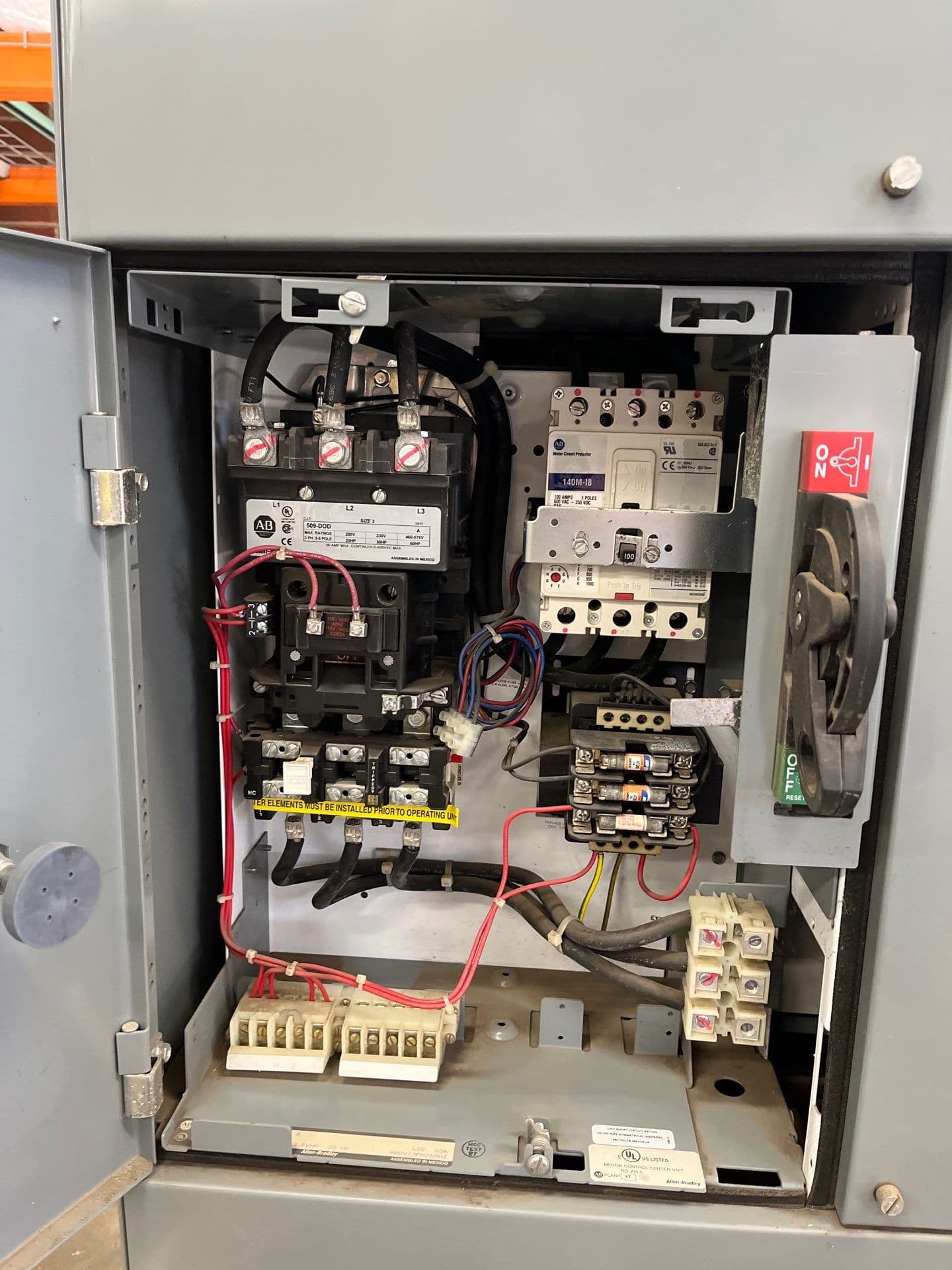 Allen Bradley 2100 20" 100A Combo MCC Bucket Size 3 Starter 509-DOD – image 1