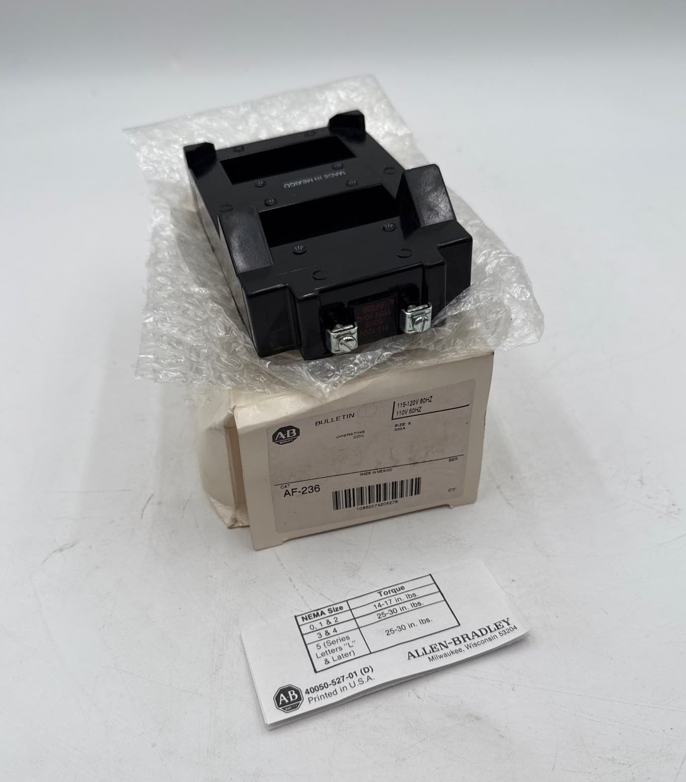 Allen Bradley AF236 NEMA Contactor Operating Coil 115-120V 60HZ 110V SIZE 5 300A – image 1