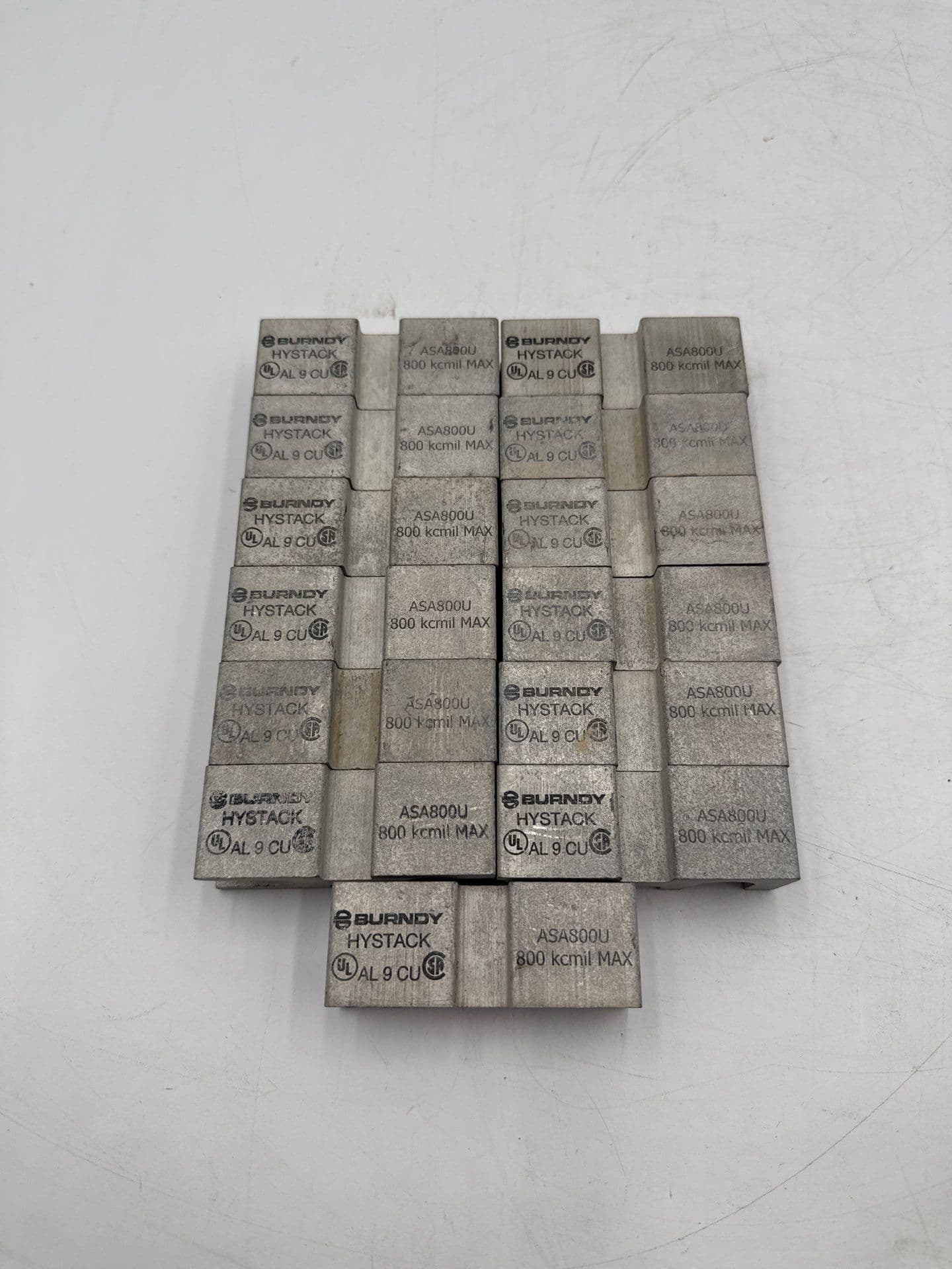 Lot of 13 Burndy Hystack ASA800U 800KCMIL Copper Stacking Adapter 2-Hole – image 1