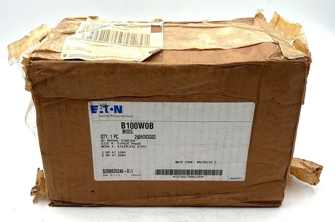 Eaton B100W0B AC Manual Starter Size 0 Single Phase NEMA 4 Stainless – image 1