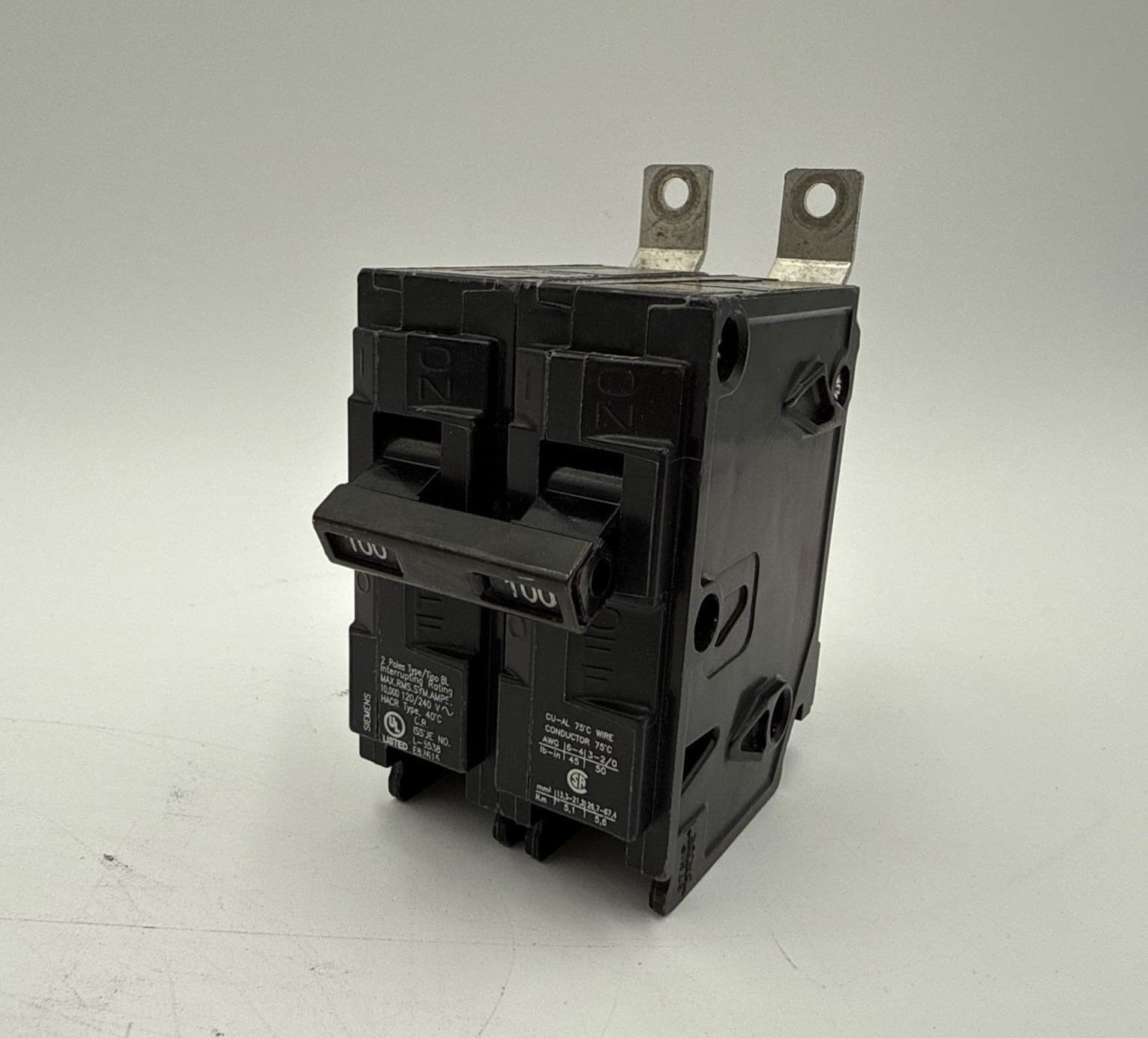 Siemens B2100 Bolt On Circuit Breaker 100A 2P 120/240V 1PH BL 100 Amp 2 Pole – image 1