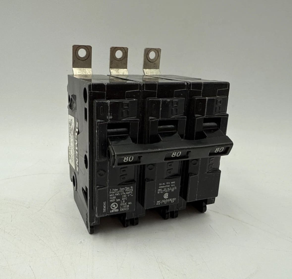 Siemens B380 Circuit Breaker 80A 3P 240V 3PH BL 80 Amp 3 Pole Bolt On – image 1