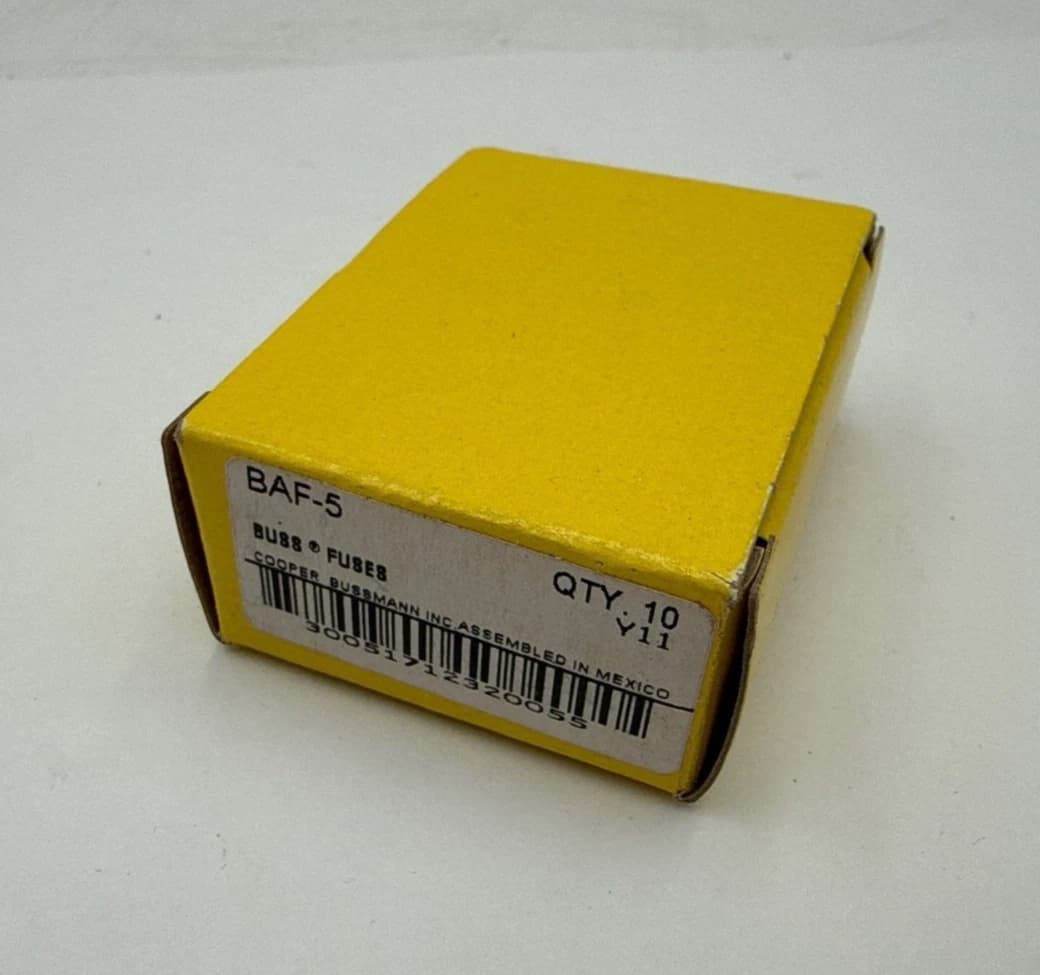 10PC Bussman BAF-5 Fast Acting Fuse 5A 250V Midget 5 Amp BAF5 13/32in x 1 1/2in – image 1