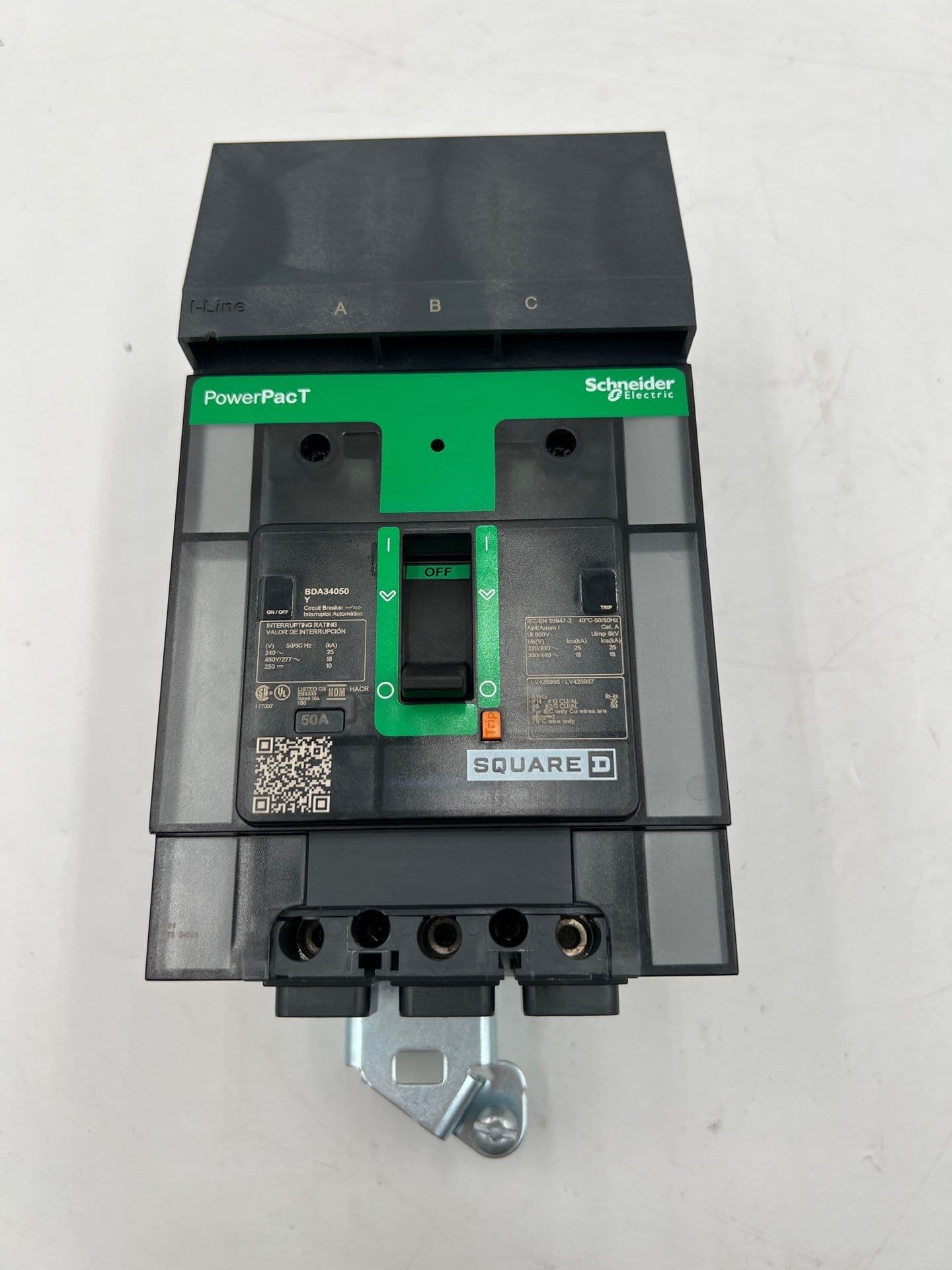Square D BDA34050Y I-Line Circuit Breaker 50A 480/277V 3P BDA 50 Amp 3 Pole
