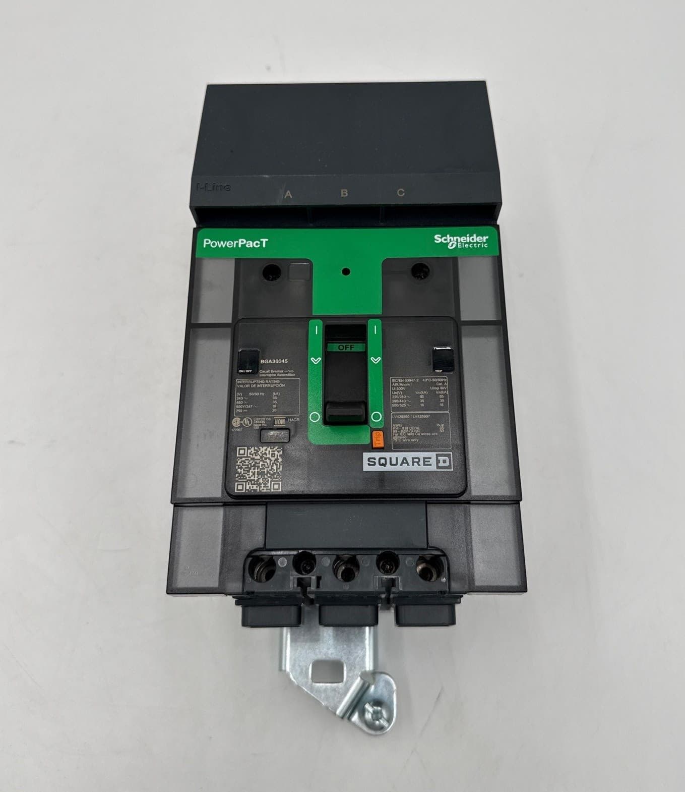 Square D BGA36045 I-Line Circuit Breaker 45A 3P 600V PowerPact 45 Amp 3 Pole – image 1