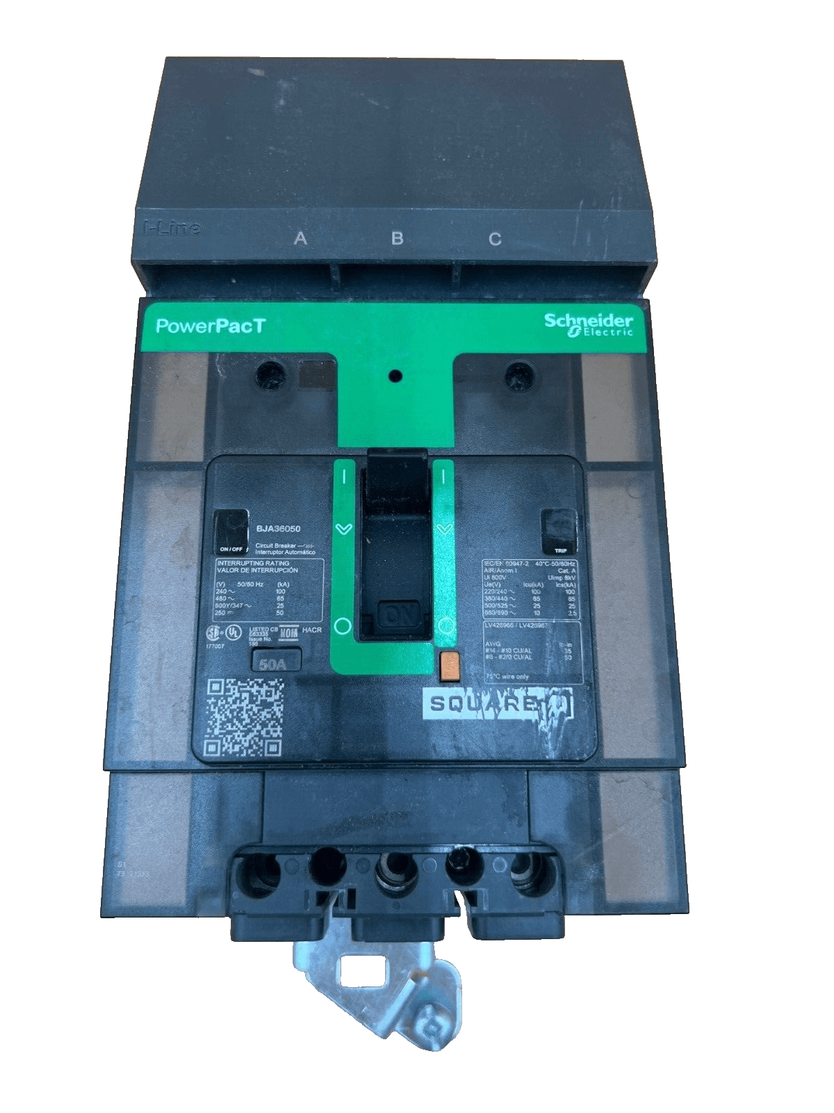 Square D BJA36050 I-Line Circuit Breaker 50A 3P 600V BJA 3PH 50 Amp 3 Pole