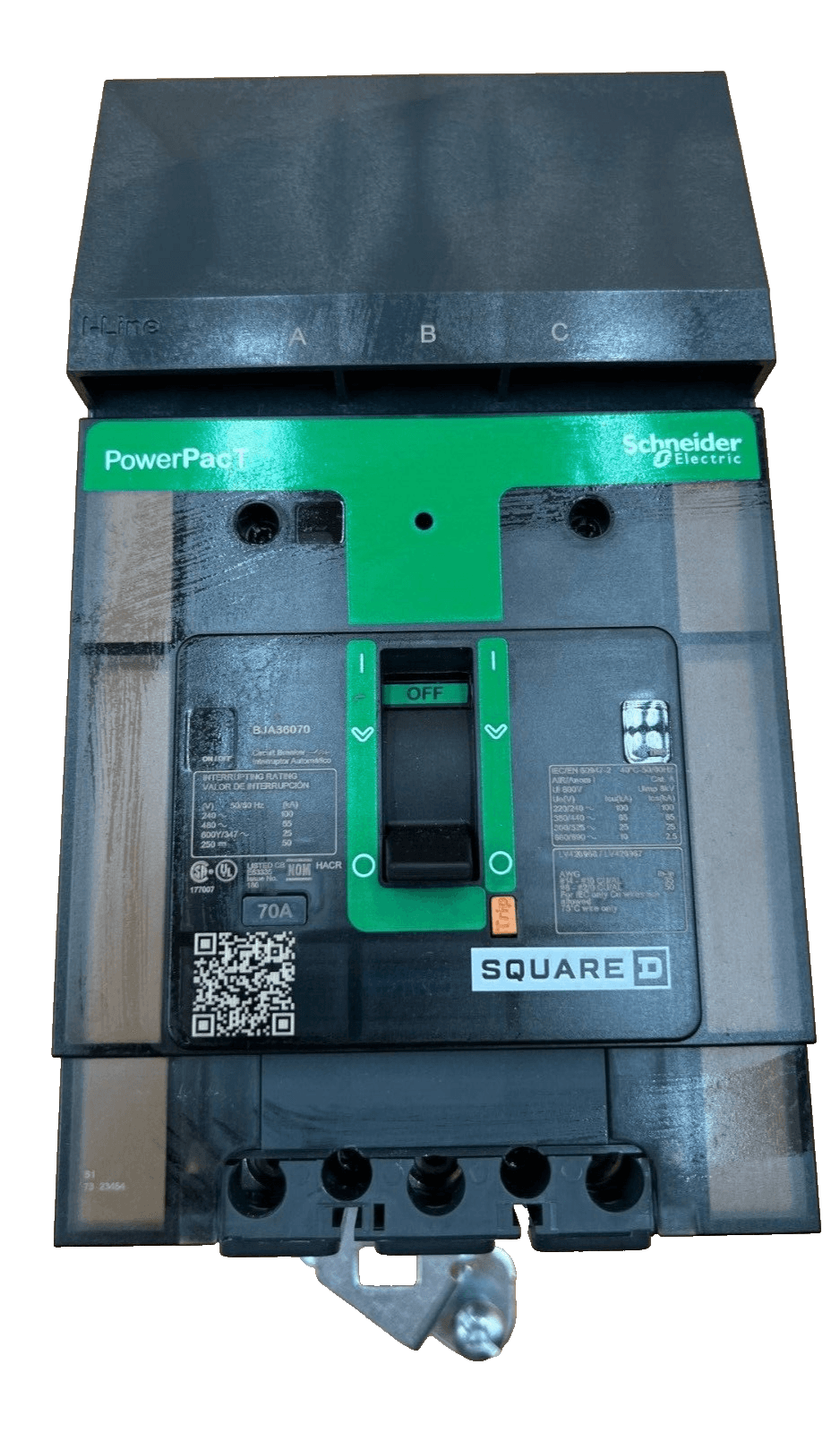 Square D BJA36070 I-Line Circuit Breaker 70A 3P 600V 3PH BJA 70 Amp 3 Pole
