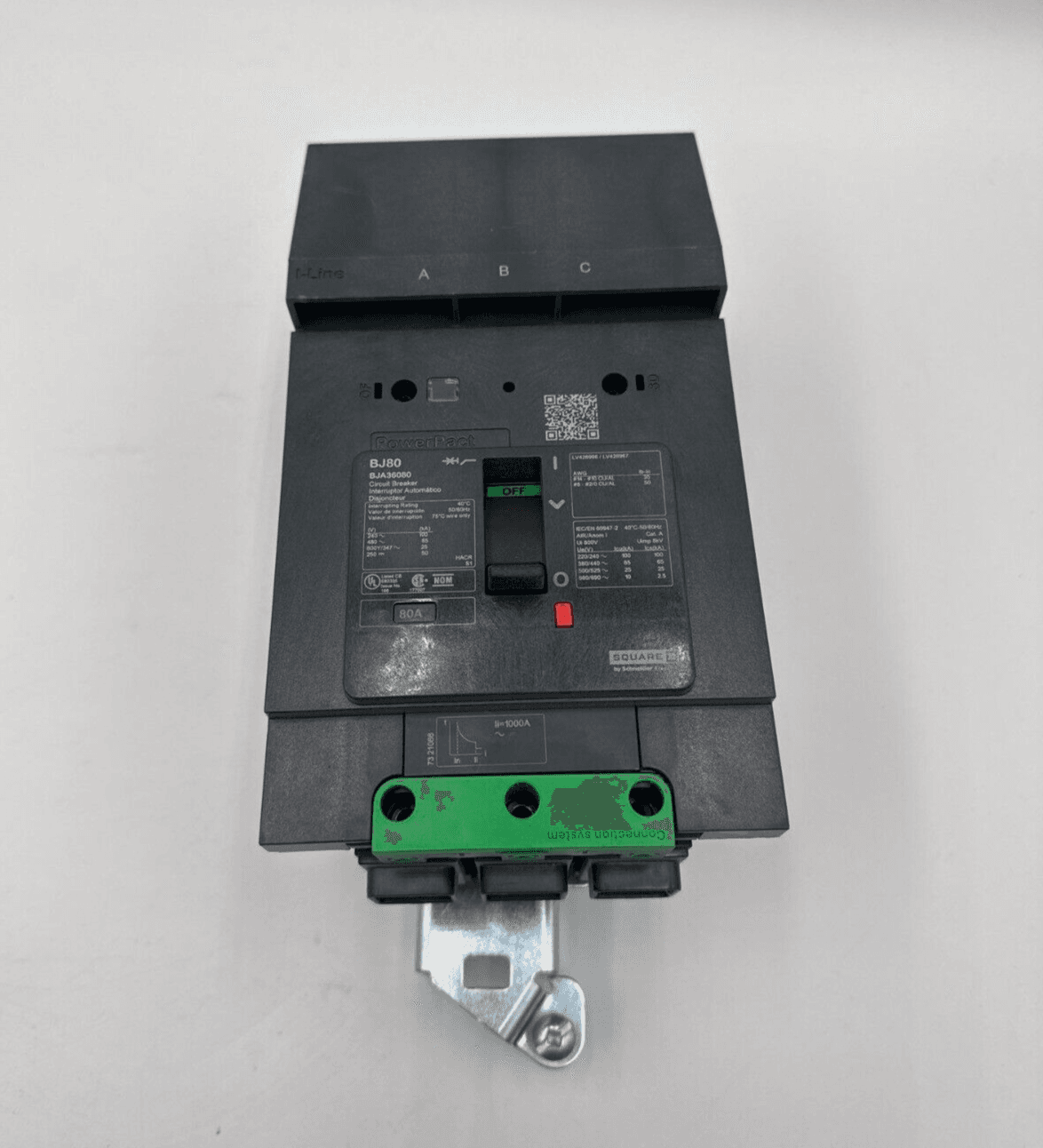 Square D BJA36080 I-Line Circuit Breaker 80A 3P 600Y/347V BJ80 80 Amp 3 Pole – image 1